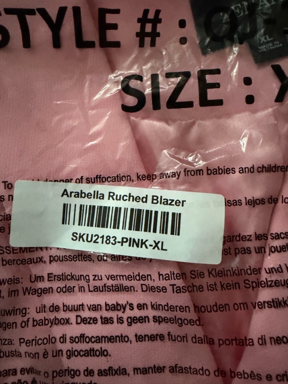Zenana Outfitters Pink Ruched Blazer
